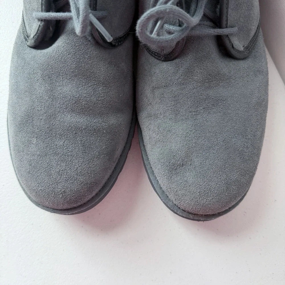 UGG Blue/Gray Suede Lace Up Neumel Chukka Boots Sheepskin Sherpa Lined Mens Sz15